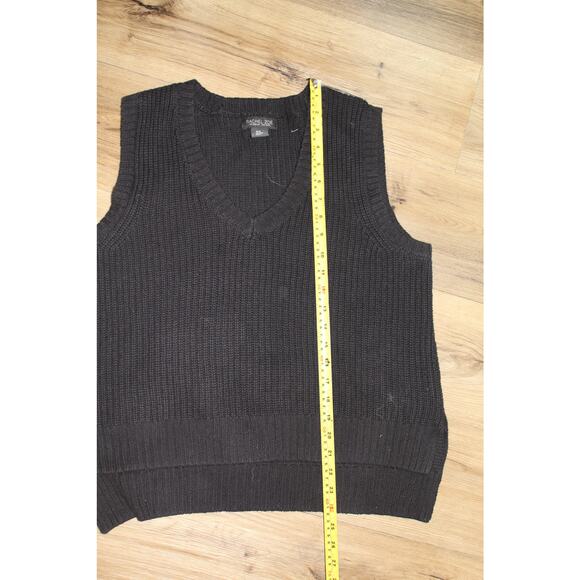 Rachel Zoe Black Knit Sweater Vest Women’s Medium V-Neck Pullover Layering Piece - Picture 5 of 6